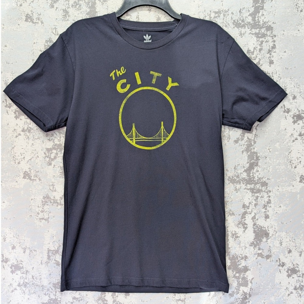 Adidas Golden State Warriors The City NBA Graphic T-Shirt Mens Small Black New